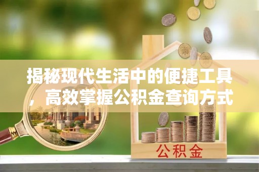 兴义揭秘现代生活中的便捷工具，高效掌握公积金查询方式
